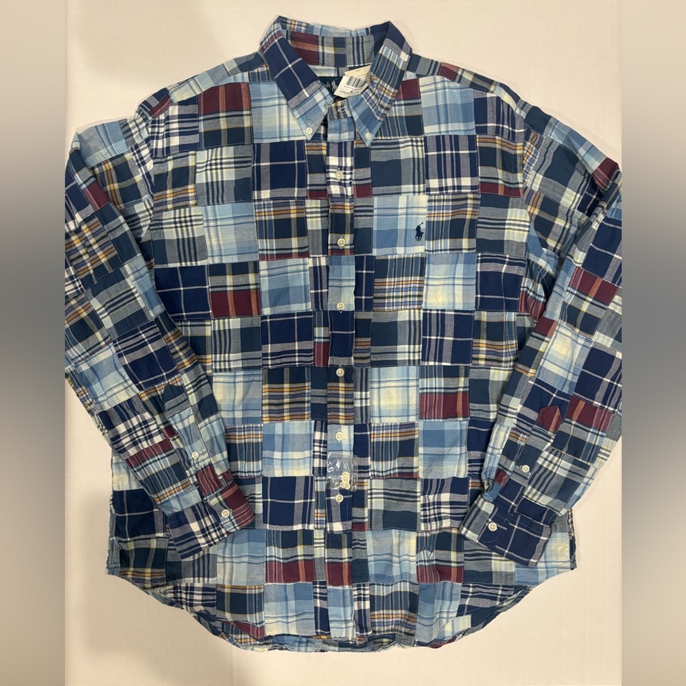 Ralph Lauren Shirt Mens XL Multi Plaid Classic Fit Button Down Cotton NEW